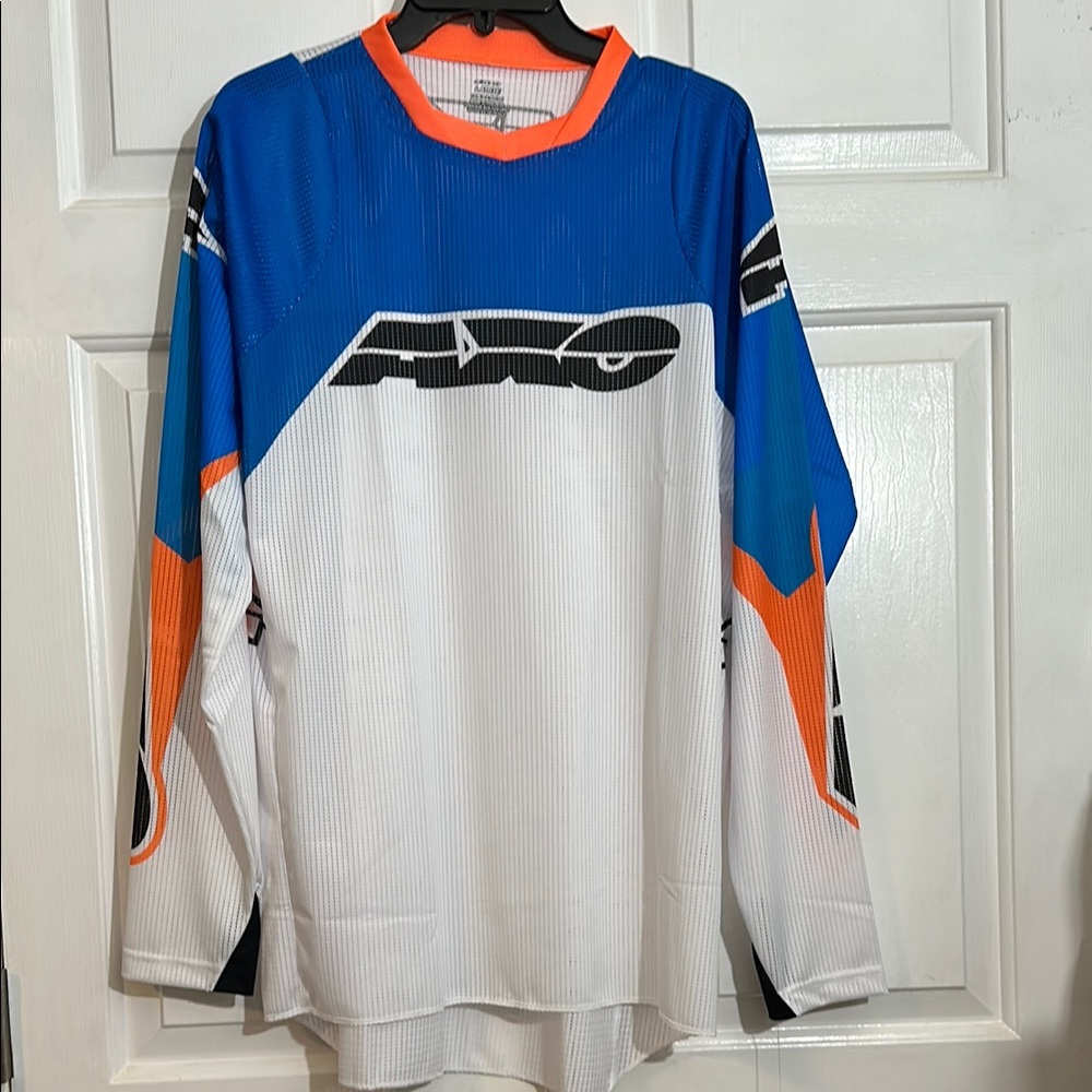 AXO Prisma Jersey Blue, Orange and White Long Sleeve Jersey men’s size large